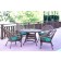 5pc Santa Maria Honey Wicker Dining Set - Turquoise Cushions