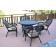 5pc Santa Maria Black Wicker Dining Set - Ivory Cushions