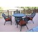 5pc Santa Maria Black Wicker Dining Set - Brick Red Cushions