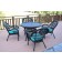 5pc Santa Maria Black Wicker Dining Set - Sky Blue Cushions