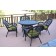 5pc Santa Maria Black Wicker Dining Set - Sage Green Cushions
