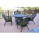 5pc Santa Maria Black Wicker Dining Set - Hunter Green Cushions