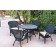 5pc Windsor Black Wicker Dining Set - Tan Cushions