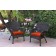 Set of 2 Windsor Espresso Resin Wicker Chair with Brick Red Cushions