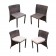 3PC WICKER CHAIR/TABLE BISTRO SET BROWN