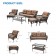 6pc Wicker Seating Set with Brown Cushions