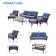 6pc Wicker Seating Set  with Midnight Blue Cushions
