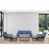 6pc Wicker Seating Set  with Midnight Blue Cushions