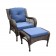 6pc Wicker Seating Set  with Midnight Blue Cushions