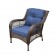 6pc Wicker Seating Set  with Midnight Blue Cushions