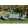 6pc Wicker Seating Set with Turquoise Cushions