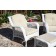 6pc White Wicker Seating Set with Ivory Cushions