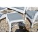 6pc White Wicker Seating Set with Steel Blue Cushions