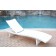 White Wicker Adjustable Chaise Lounger